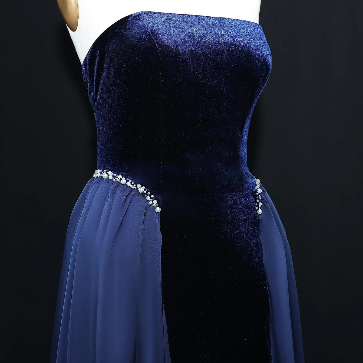 Elegant Black Strapless Evening Dress SF534 