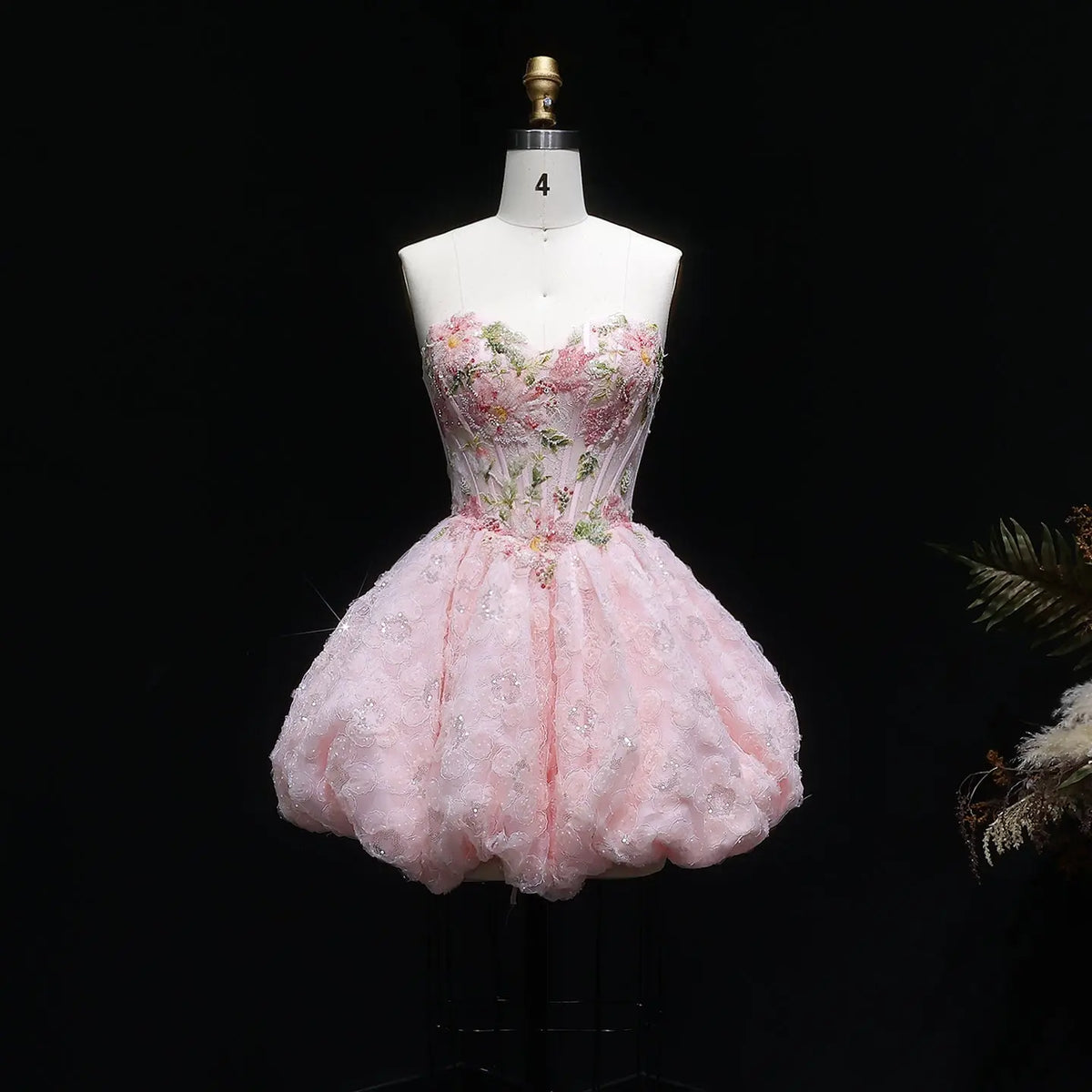 Dreamy Pink Fairy Puffy Bubble Homecoming Dress RM136