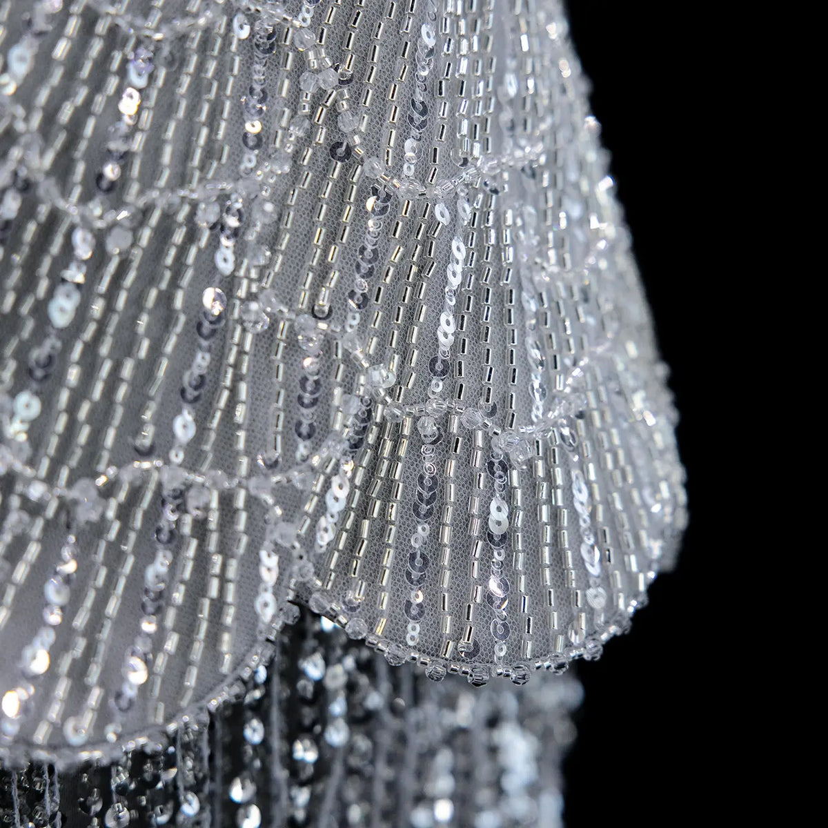 Gray Strapless Beaded Mermaid Evening Dress SS370-7