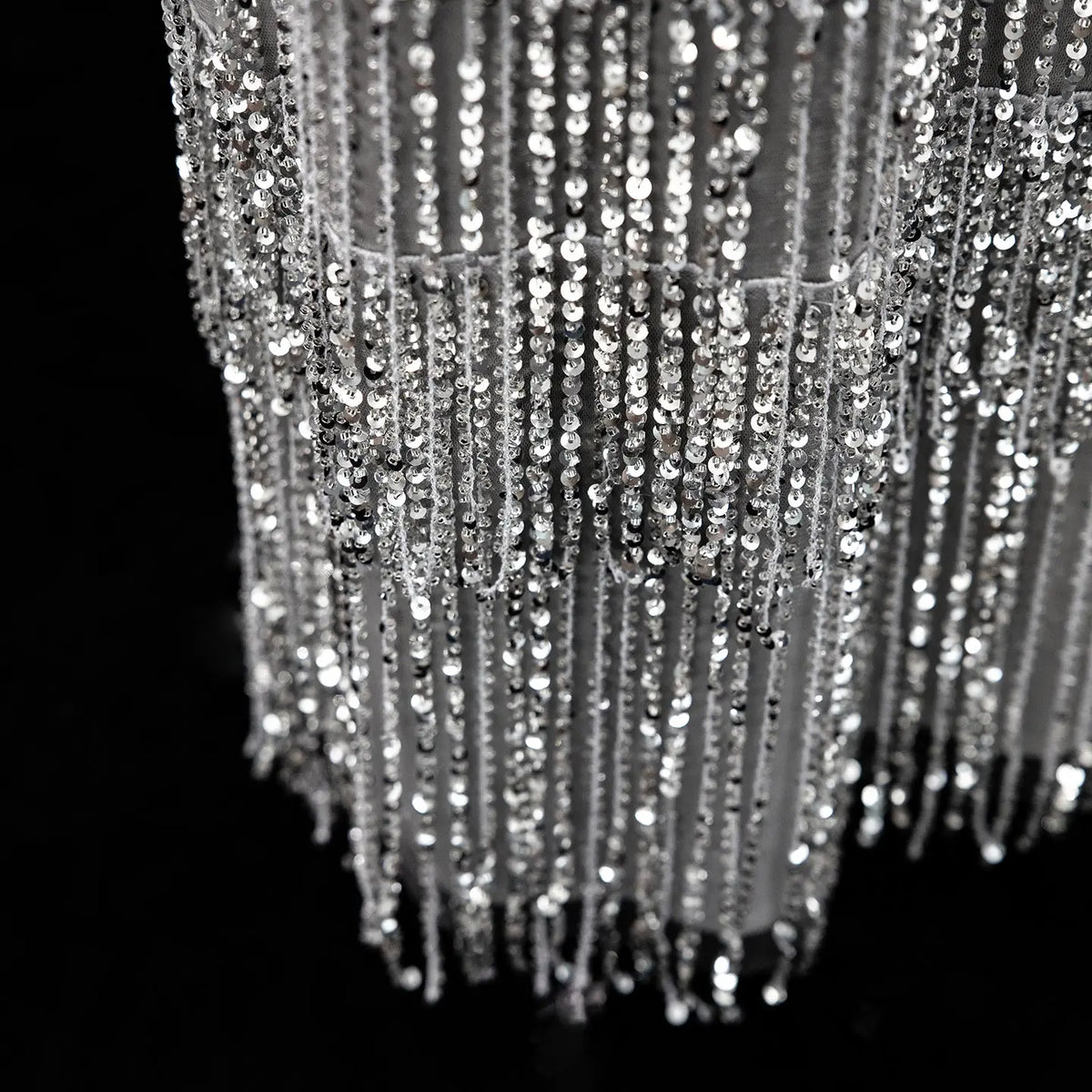 Gray Strapless Beaded Mermaid Evening Dress SS370-8