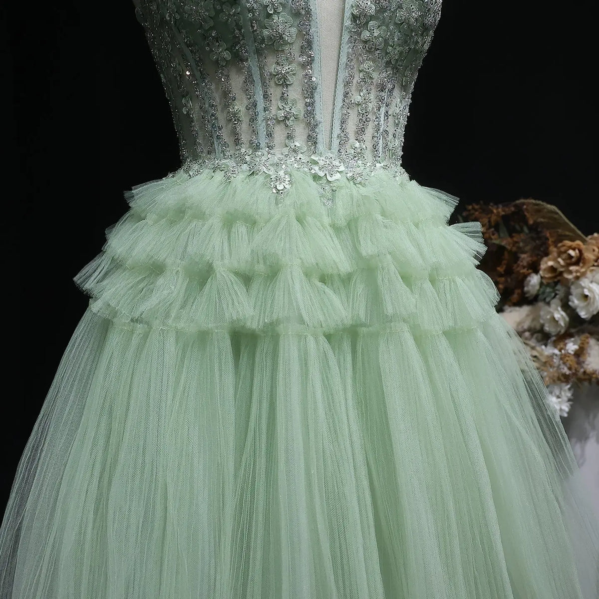 Elegant Mint Green Strapless Deep V Rhinestone A-Line Homecoming Dress RM137 Elegant Mint Green Strapless Deep V Rhinestone A-Line Homecoming Dress RM137