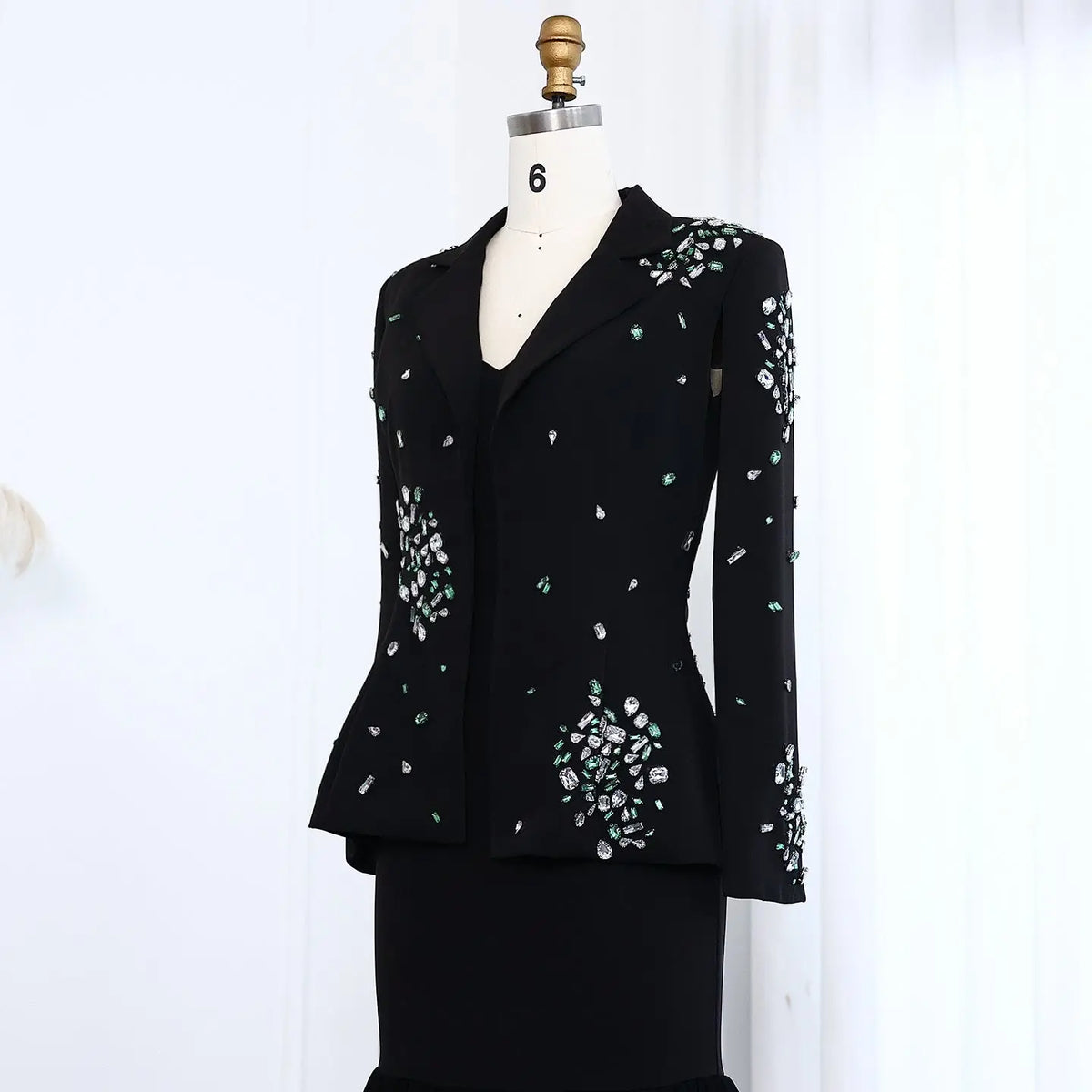 Final Sale Elegant Black Rhinestone Evening Dress with Jacket SS561 Final Sale Elegant Black Rhinestone Evening Dress with Jacket SS561
