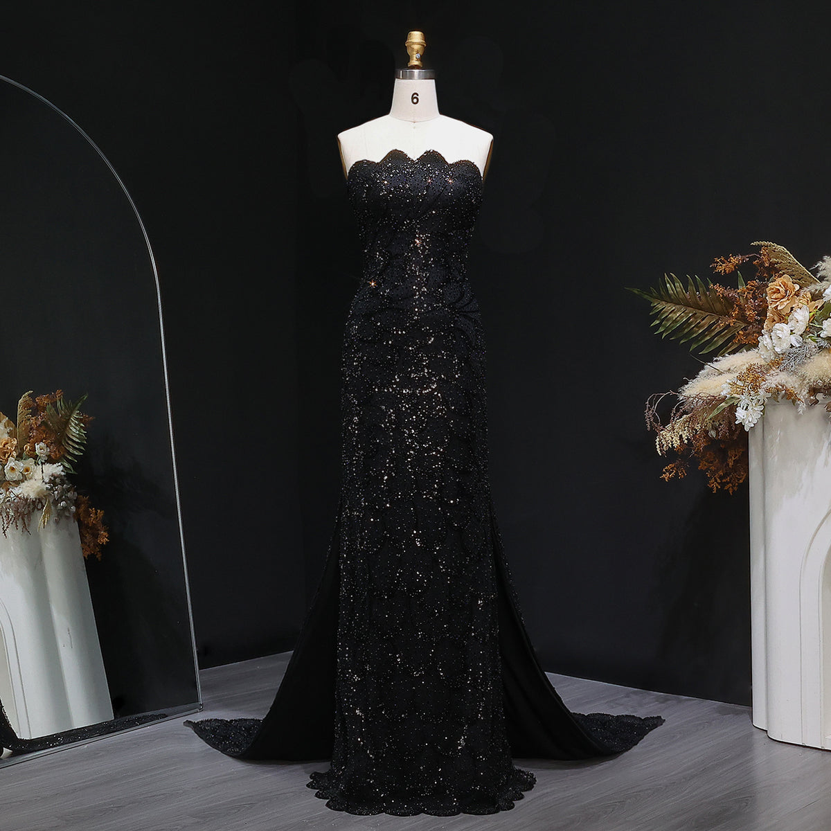 Elegant Emerald Green Strapless Evening Dress SS601 