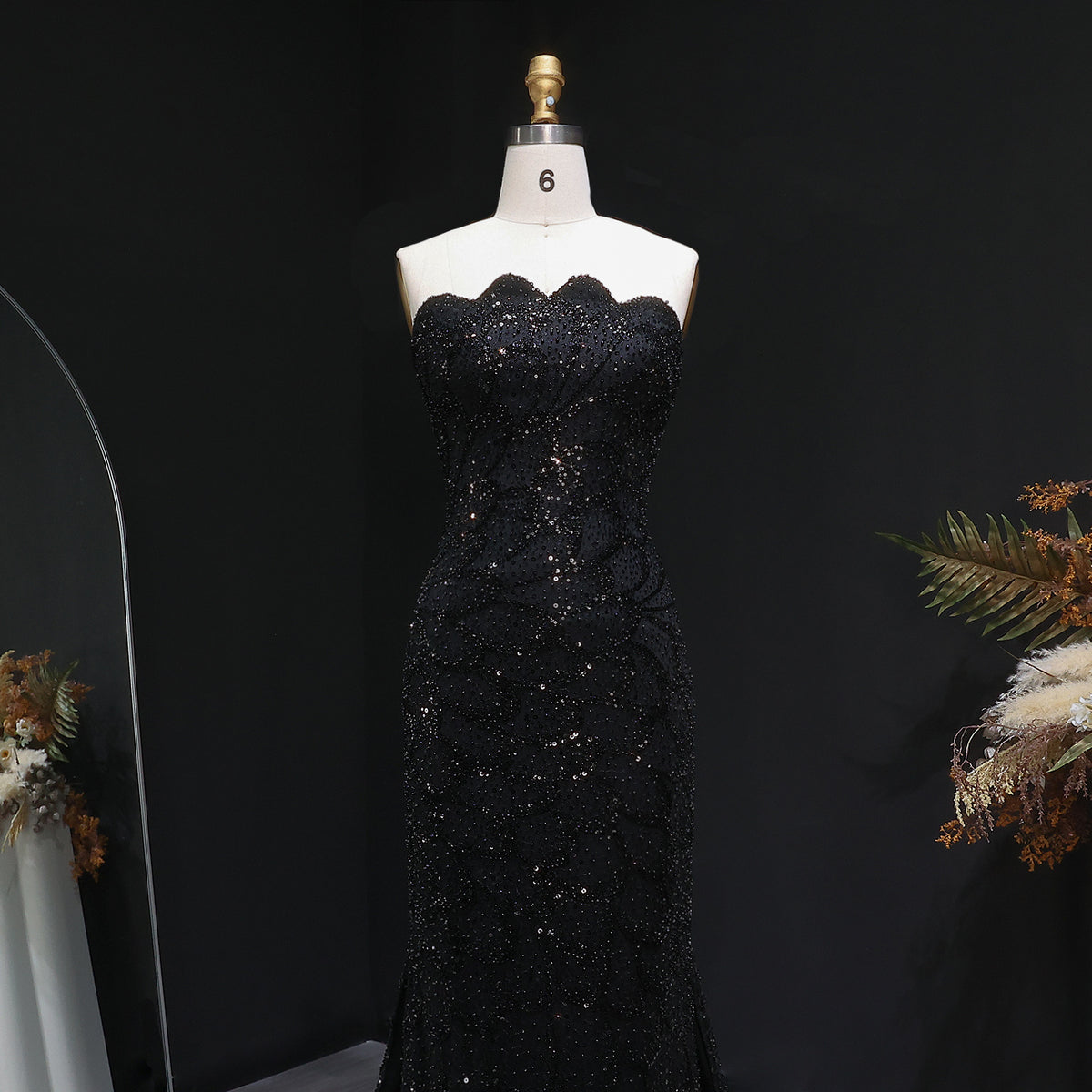 Elegant Emerald Green Strapless Evening Dress SS601 