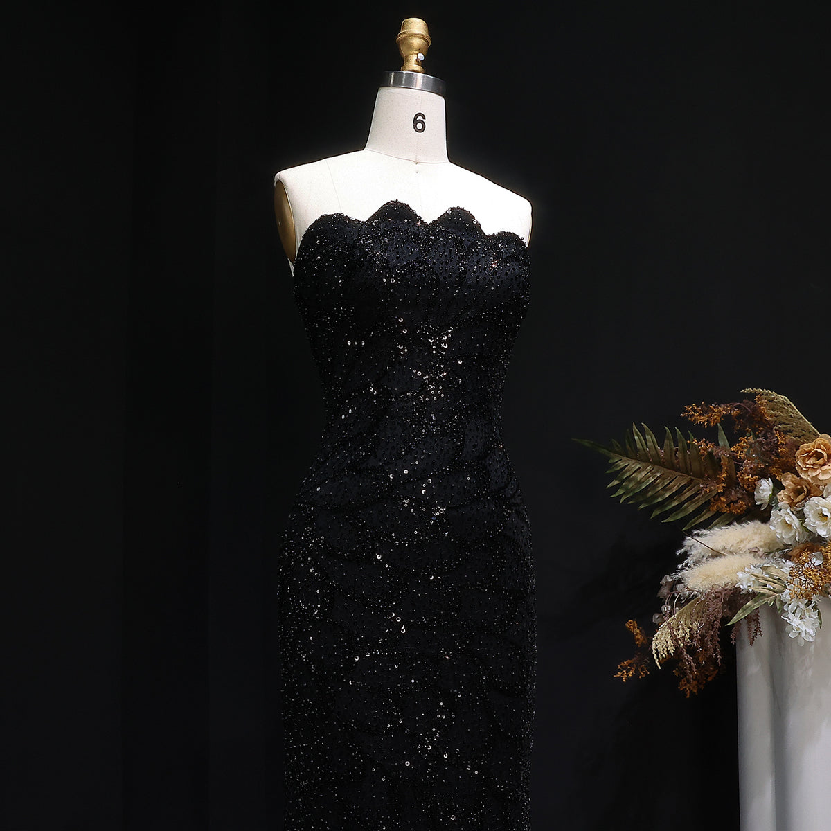 Elegant Emerald Green Strapless Evening Dress SS601 