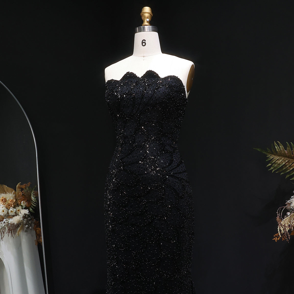 Elegant Emerald Green Strapless Evening Dress SS601 