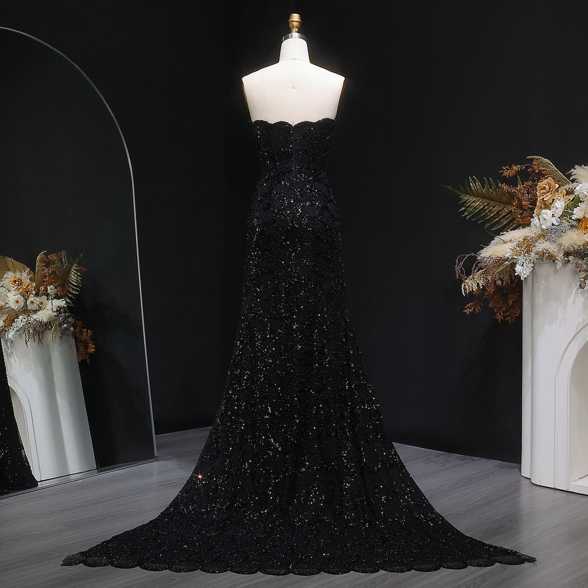 Elegant Emerald Green Strapless Evening Dress SS601 