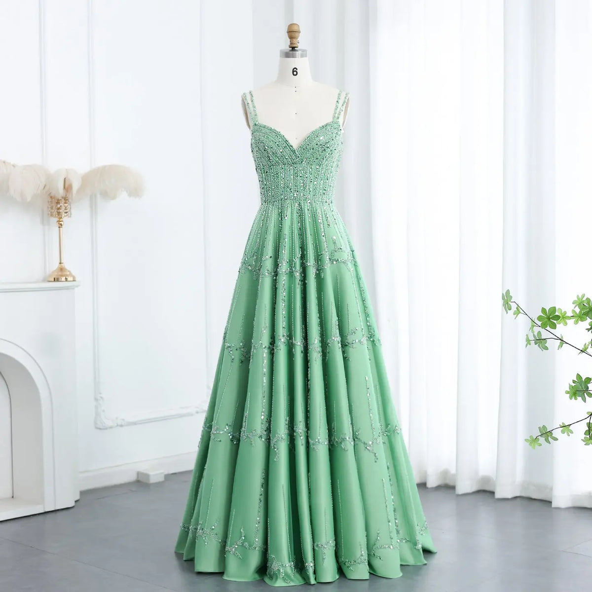 green beaded bridesmaid dresses Beaded One Shoulder Mint Green Bridesmaid Dress