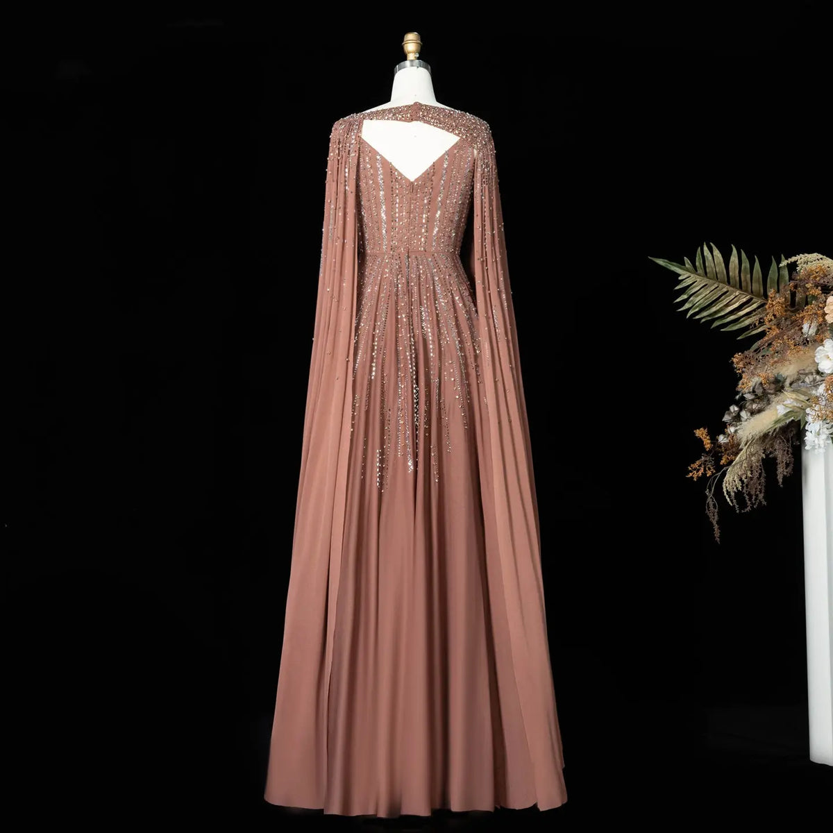 beaded wedding guest dress Mac Duggal Women's Hand-Embellished Cap-Sleeve Midi-Dress - Mauve