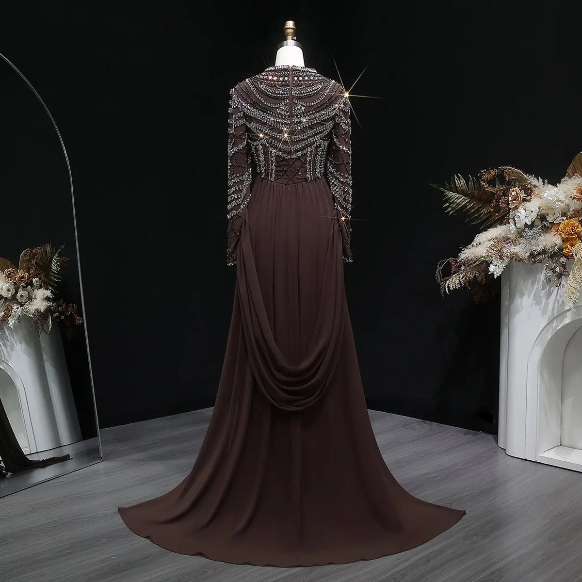 brown beaded dress Jesenia Beaded Mini Dress | Brown | Womens