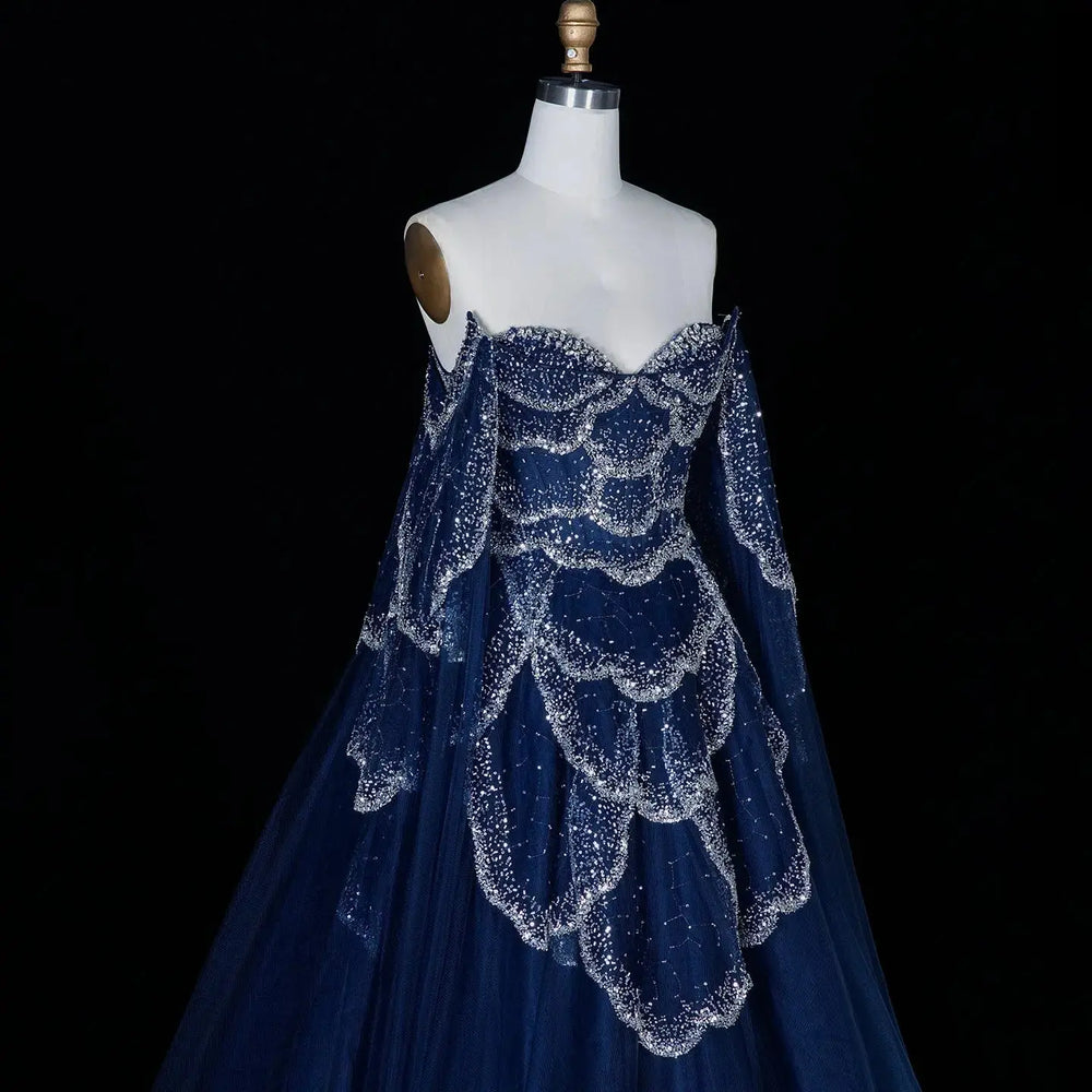 Elegant Off Shoulder Burgundy Prom Dress with Cape Sleeves SS215