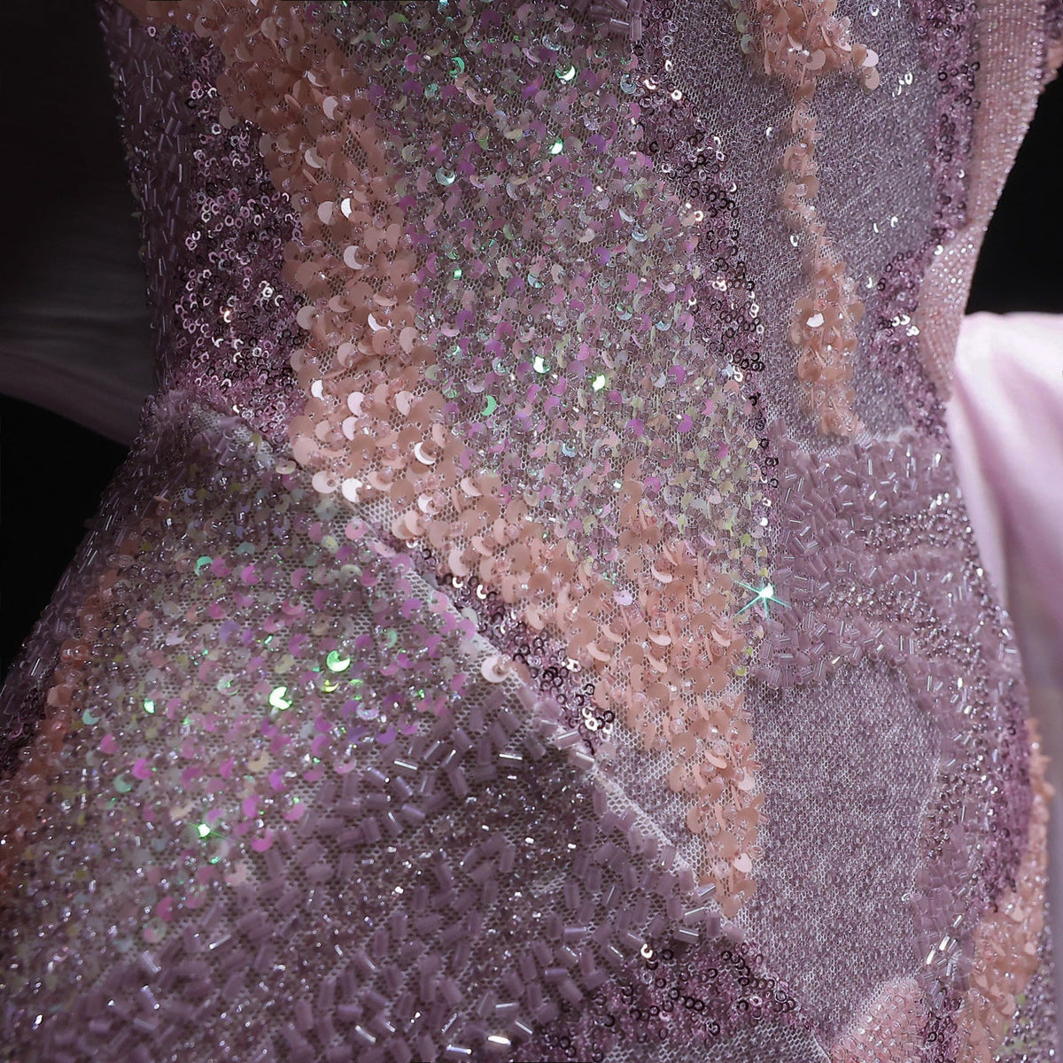 Elegant Pink Crystal Embellished Mermaid Evening Dress with Cape SS658 