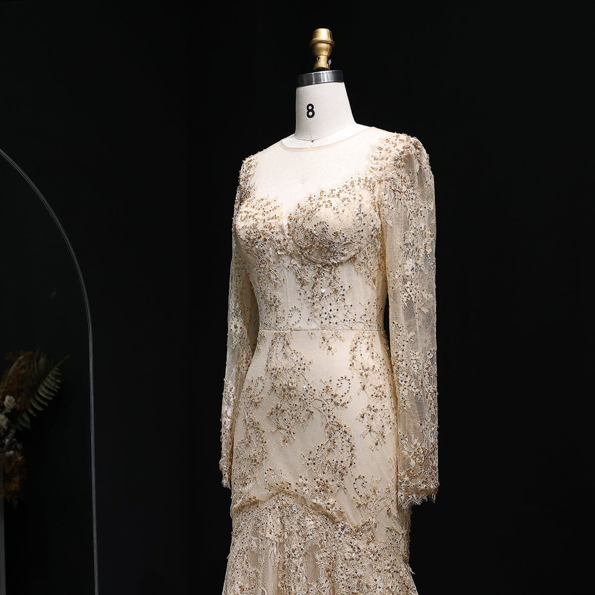 Glamorous Lace Long sleeve Mermaid Wedding Dress SW122