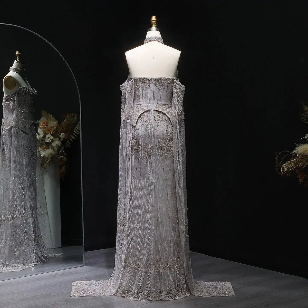Stunning Gold Crystal Off Shoulder Evening Dress with Cape Sleeves SHARONSAID Stunning Gold Crystal Off Shoulder Evening Dress with Cape Sleeves SHARONSAID