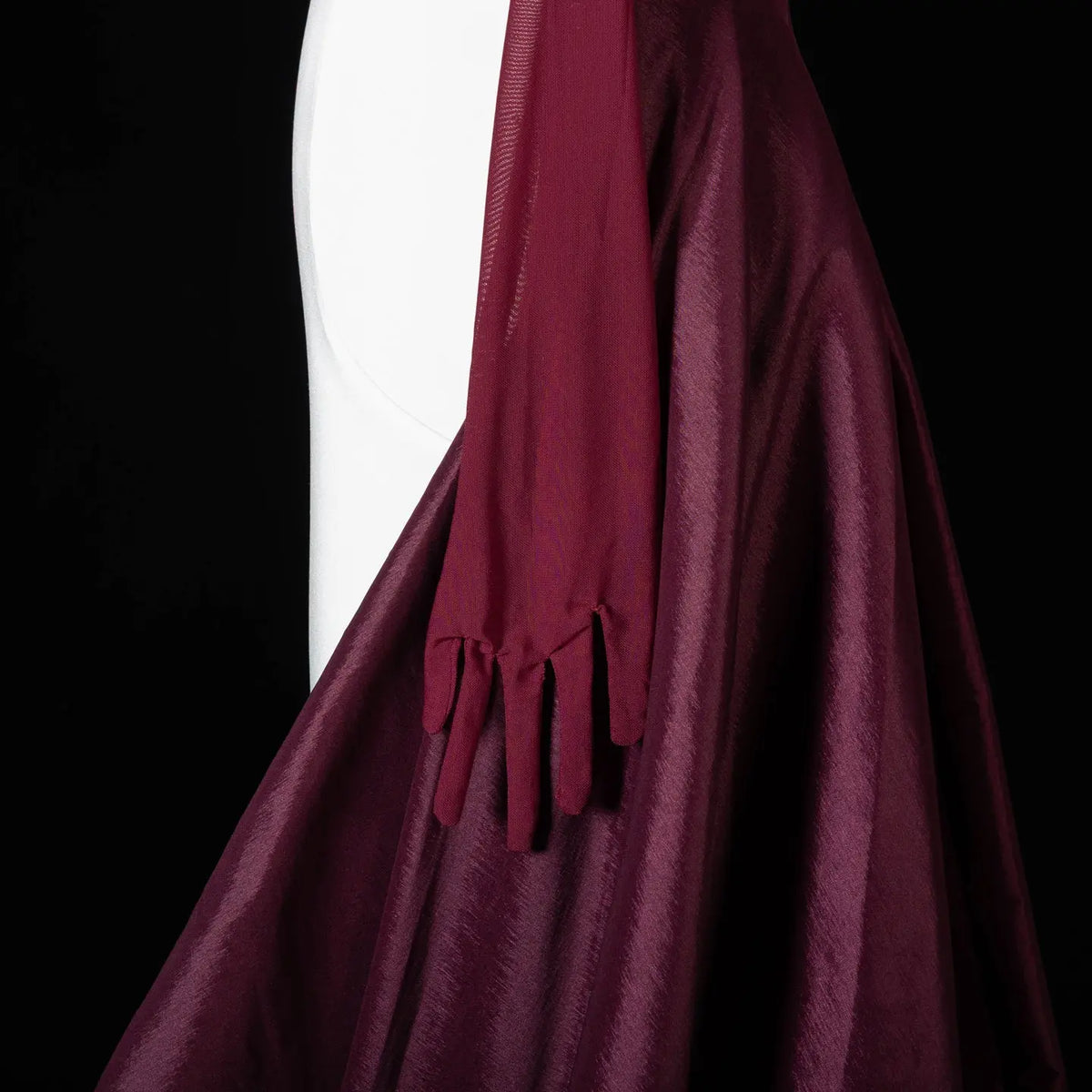Wine White Slim Layer Satin Maxi Dress SS605-8