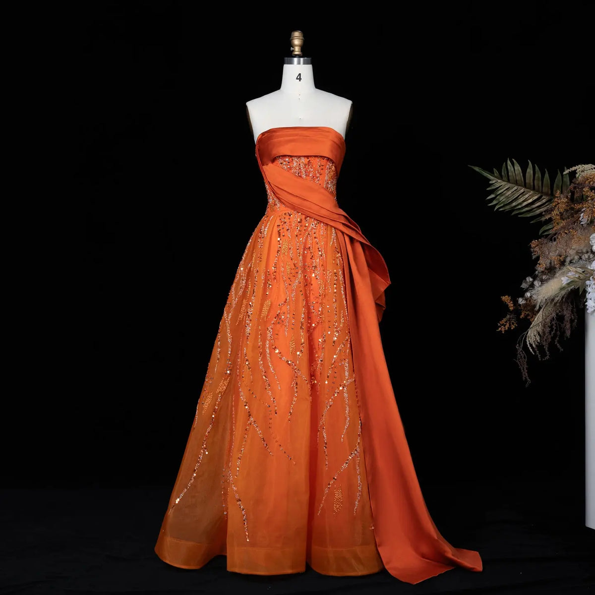 orange elegant evening dress Orange Formal Dresses & Ball Gowns ADASA
