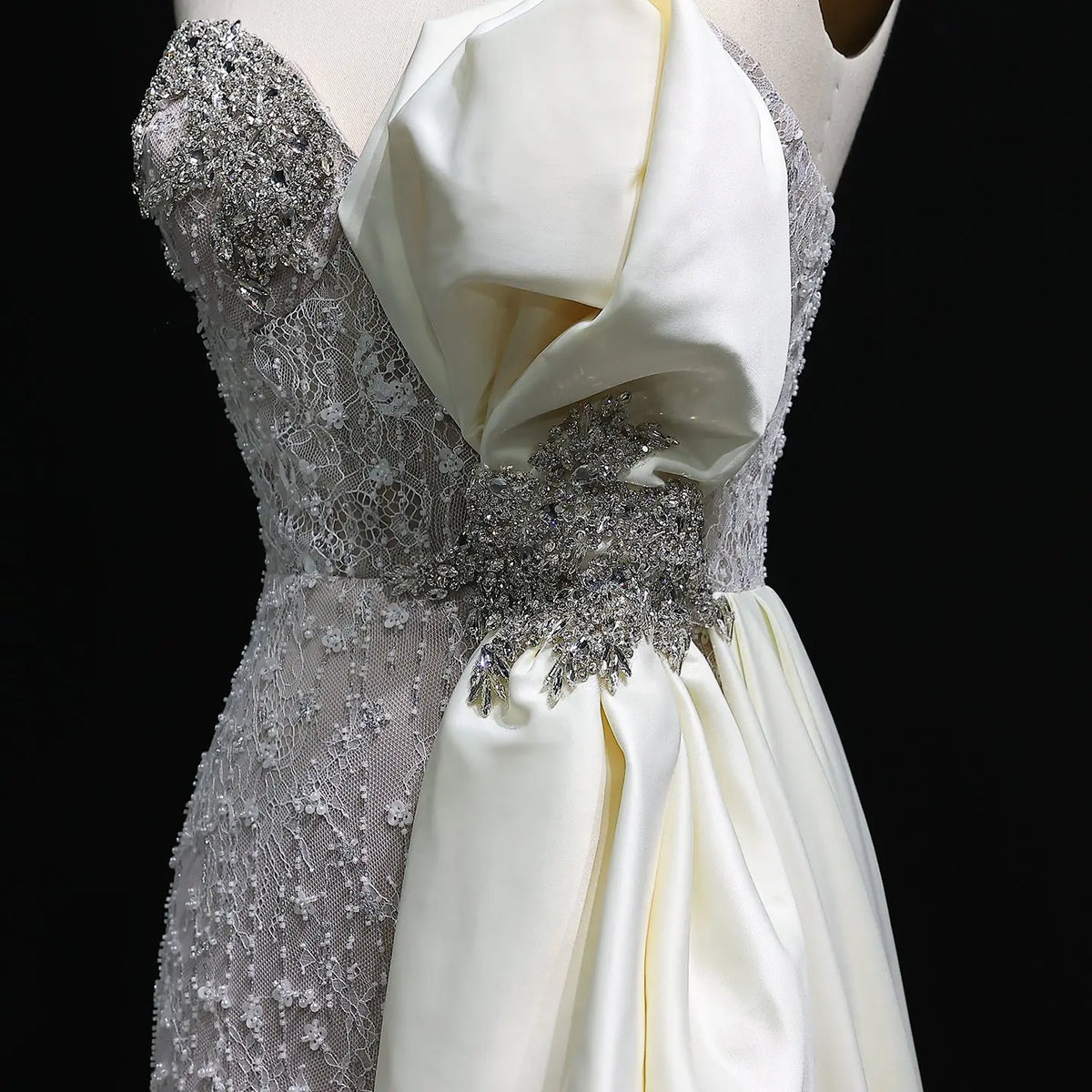 Luxury Crystal Beige Evening Dresses with Overskirt SS617 - SHARONSAID Luxury Crystal Beige Evening Dresses with Overskirt SS617 - SHARONSAID