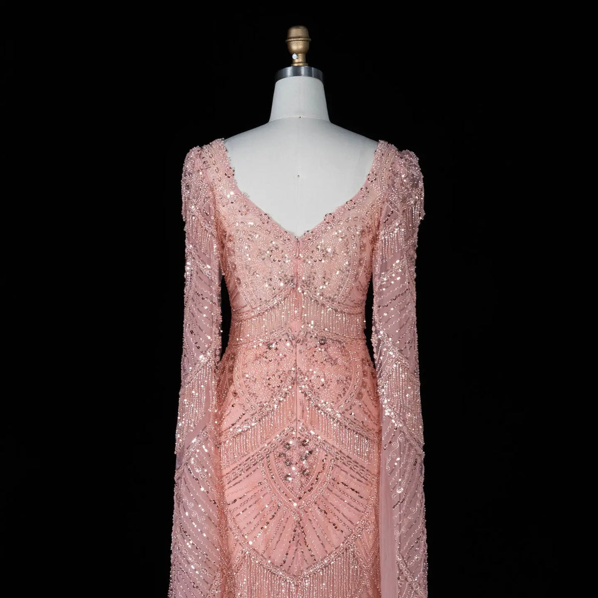 Peach Sequin Mermaid Formal Evening Gown Dress SS015-10