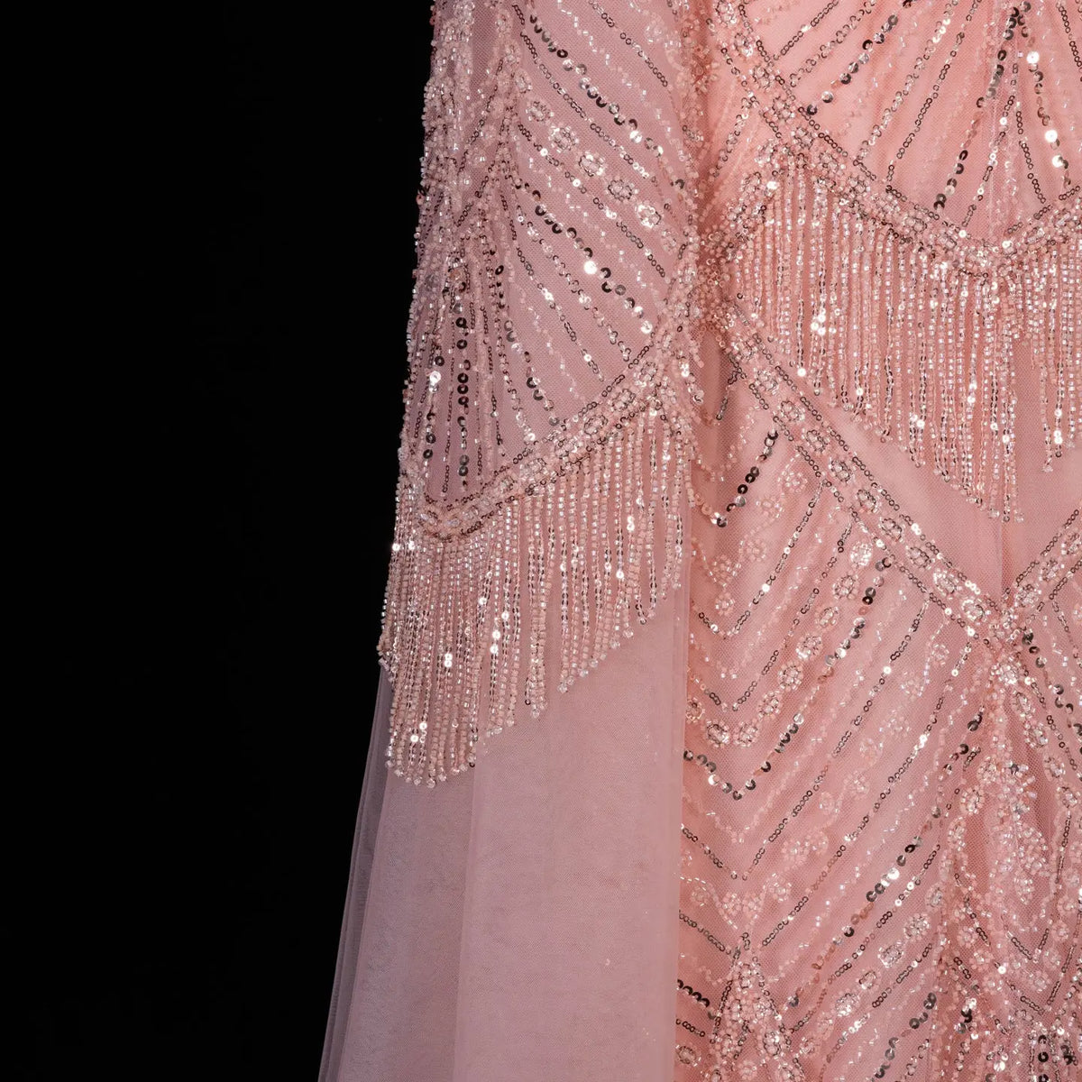 Peach Sequin Mermaid Formal Evening Gown Dress SS015-11