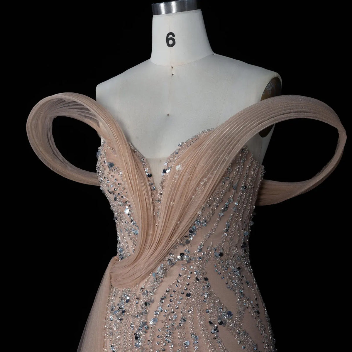Champagne Sequin Split Prom Formal Evening Dress SS129-6