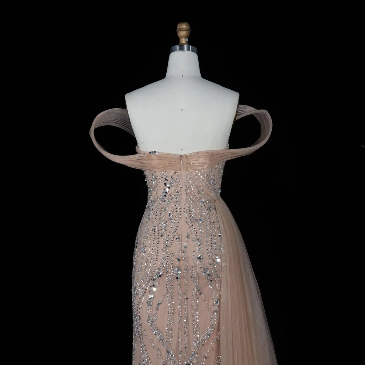 Champagne Sequin Split Prom Formal Evening Dress SS129-10
