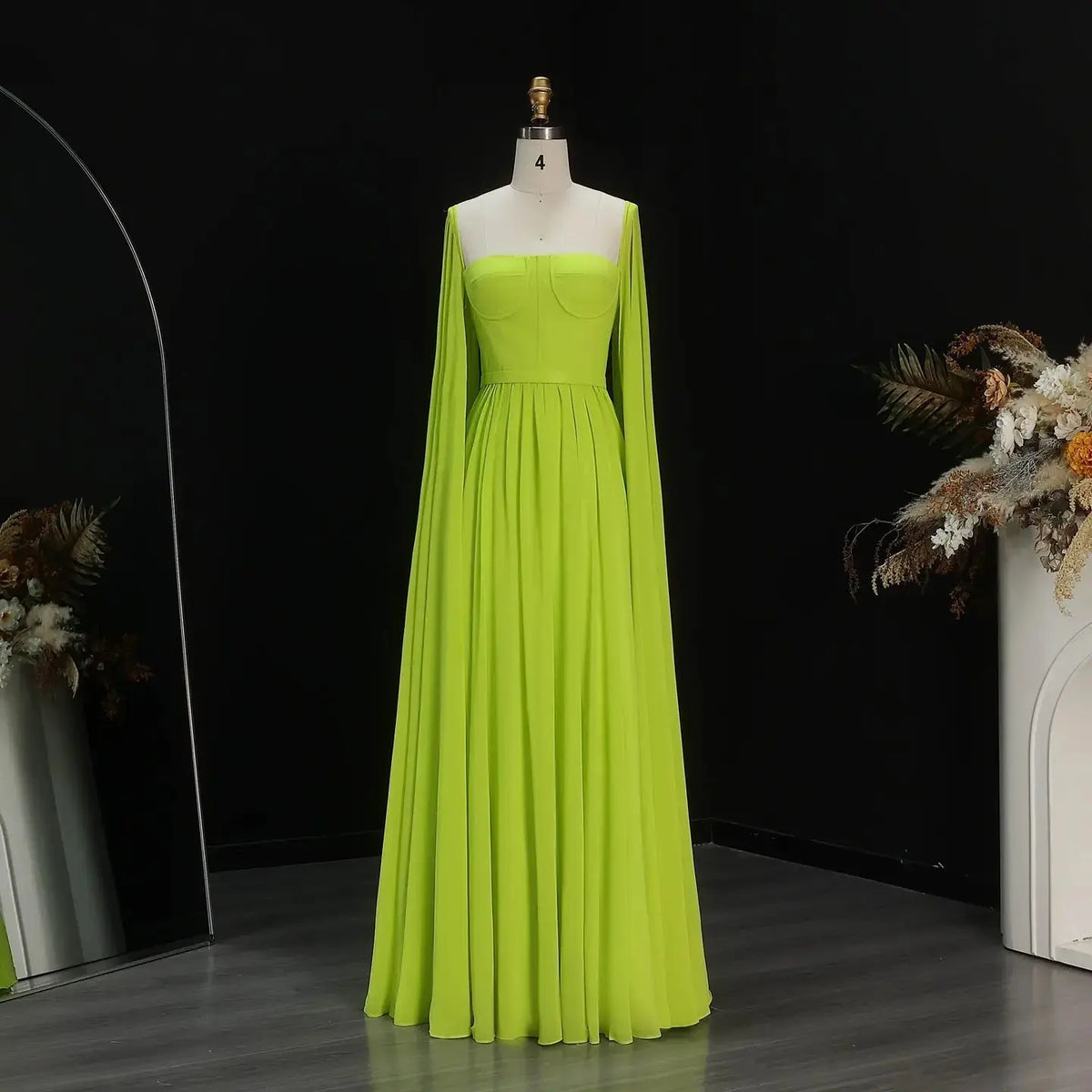 cape dress yellow Cape-Style Evening Blueberry / US 20 The ASOS DESIGN high neck drape front extreme cape sleeve mini dress in yellow is a striking choice for your evening wardrobe Green gathered waist dress with