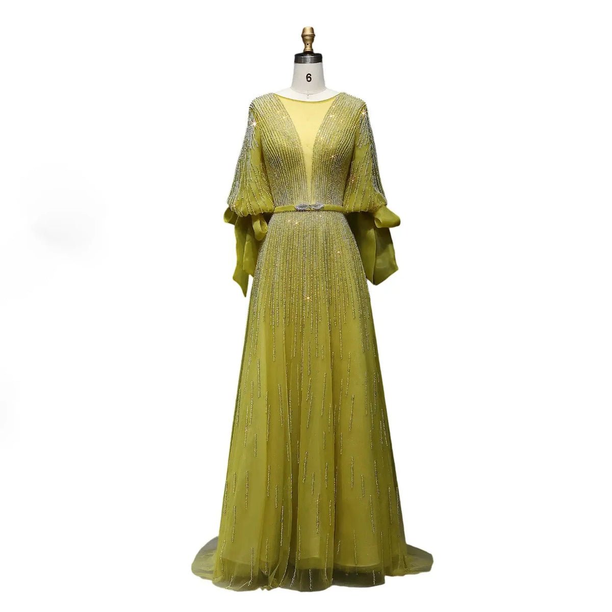 Luxury Crystal Yellow Plus Size Evening Dress - SS059 SHARONSAID Luxury Crystal Yellow Plus Size Evening Dress - SS059 SHARONSAID