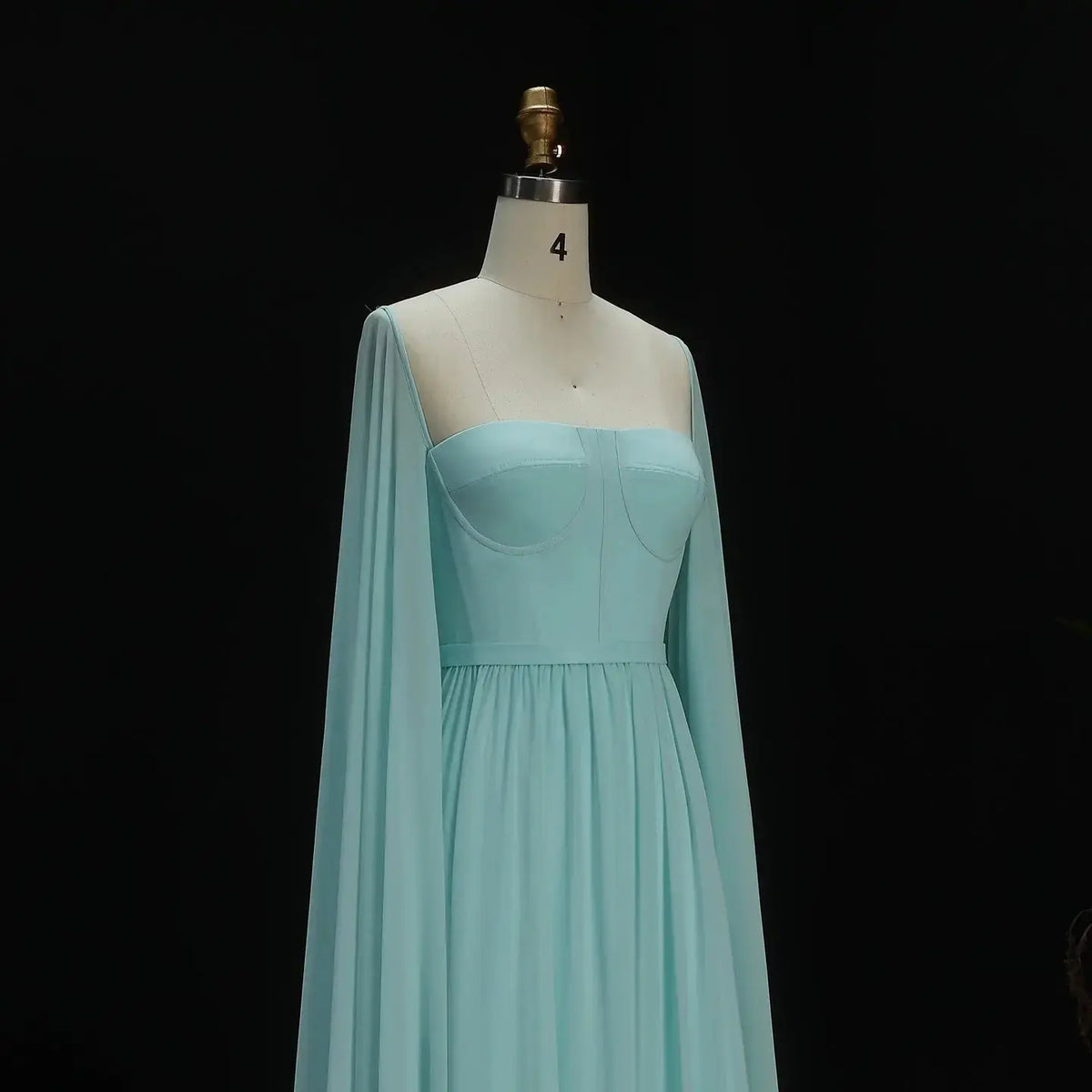 Final Sale Elegant Lemon Yellow Evening Dress with Cape Sleeves SF076 Final Sale Elegant Lemon Yellow Evening Dress with Cape Sleeves SF076