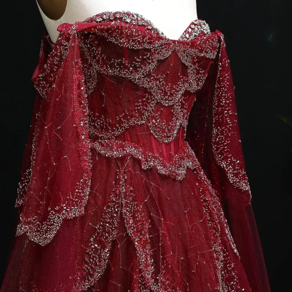 Elegant Off Shoulder Sage Green Evening Dress with Cape Sleeves SS215 