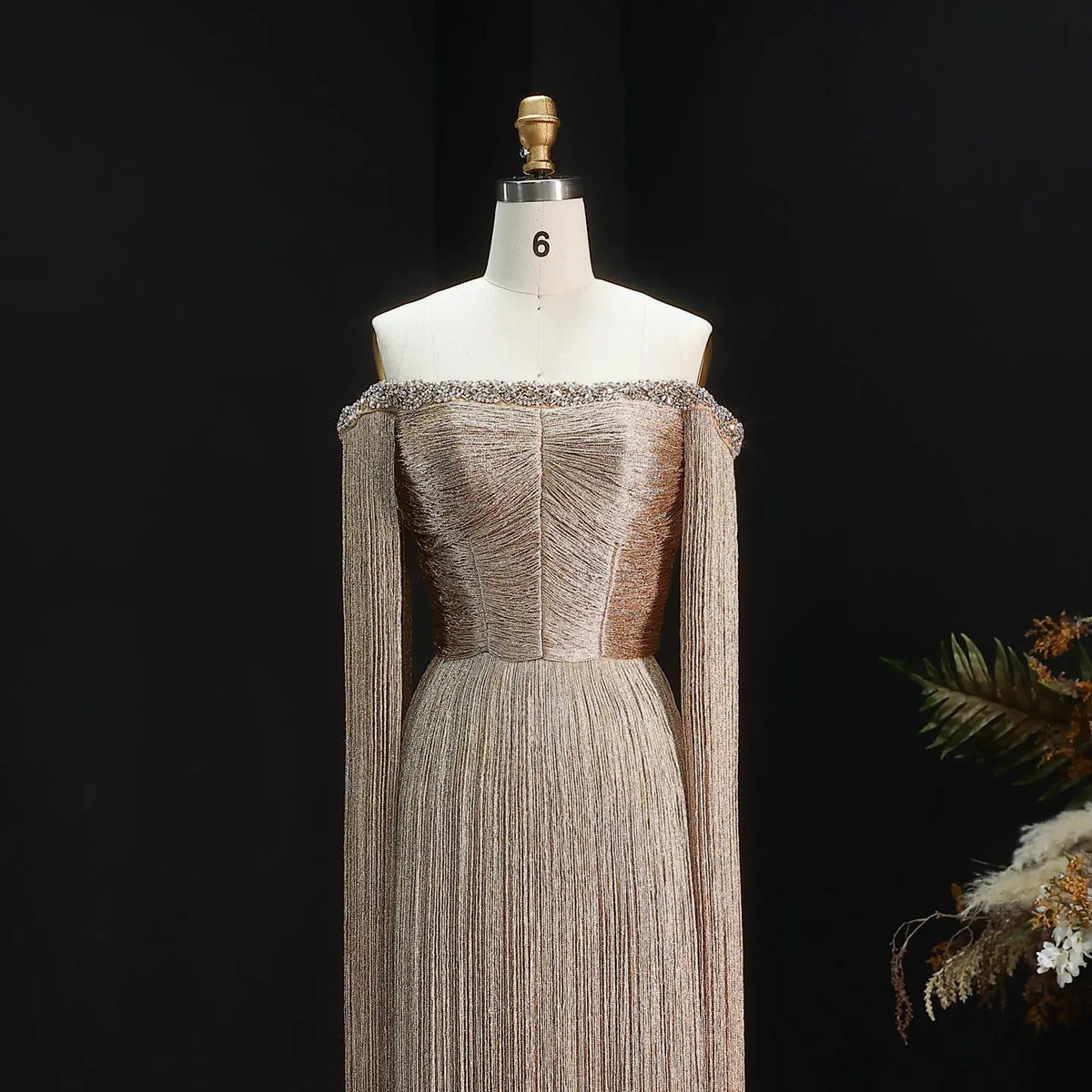 gold beaded fringe dress Kimberley Sleeveless Beaded Fringe Maxi Dress