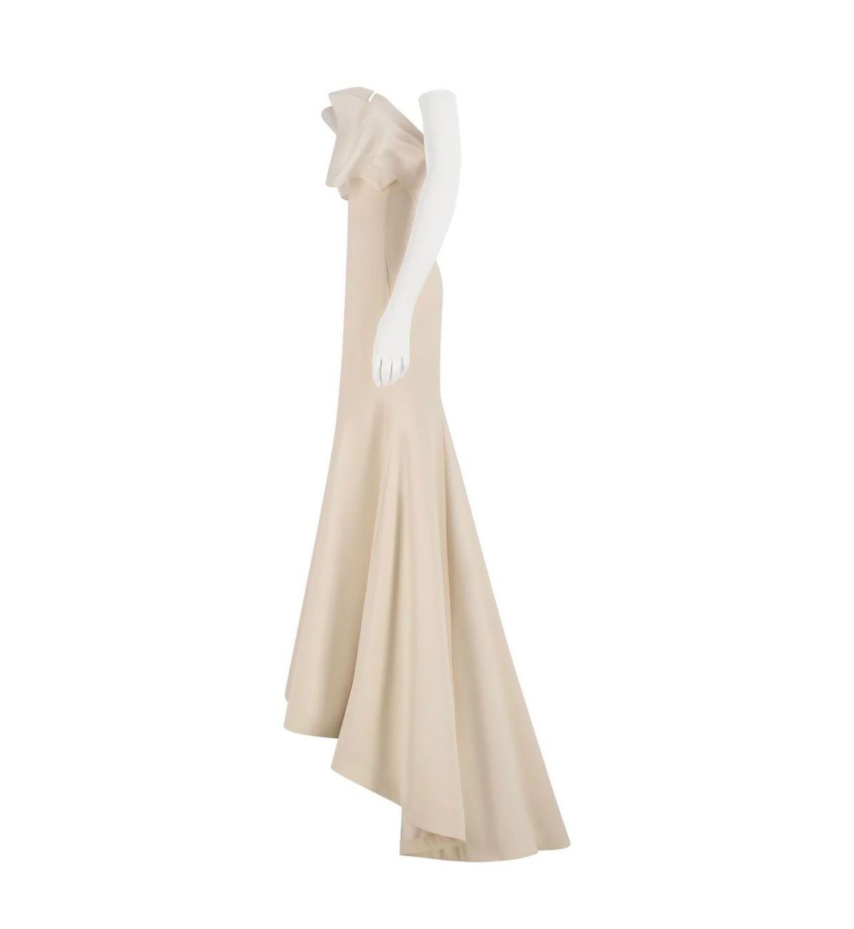 Elegant Beige Strapless Organza Layered Evening Dress SF087 