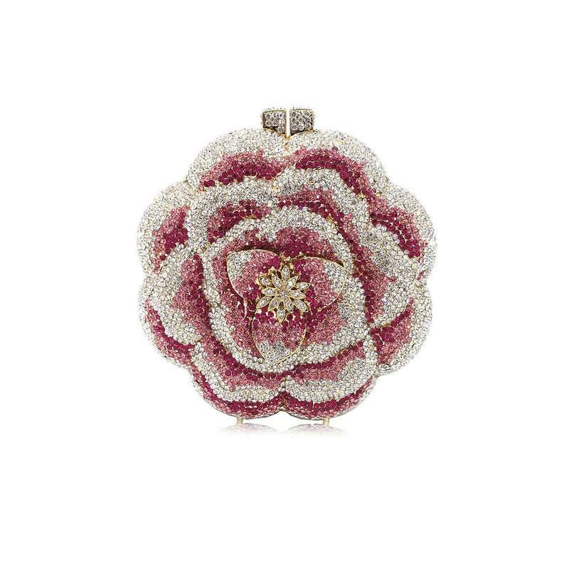 Diamond 3D Flower Clutch Evening Bag 