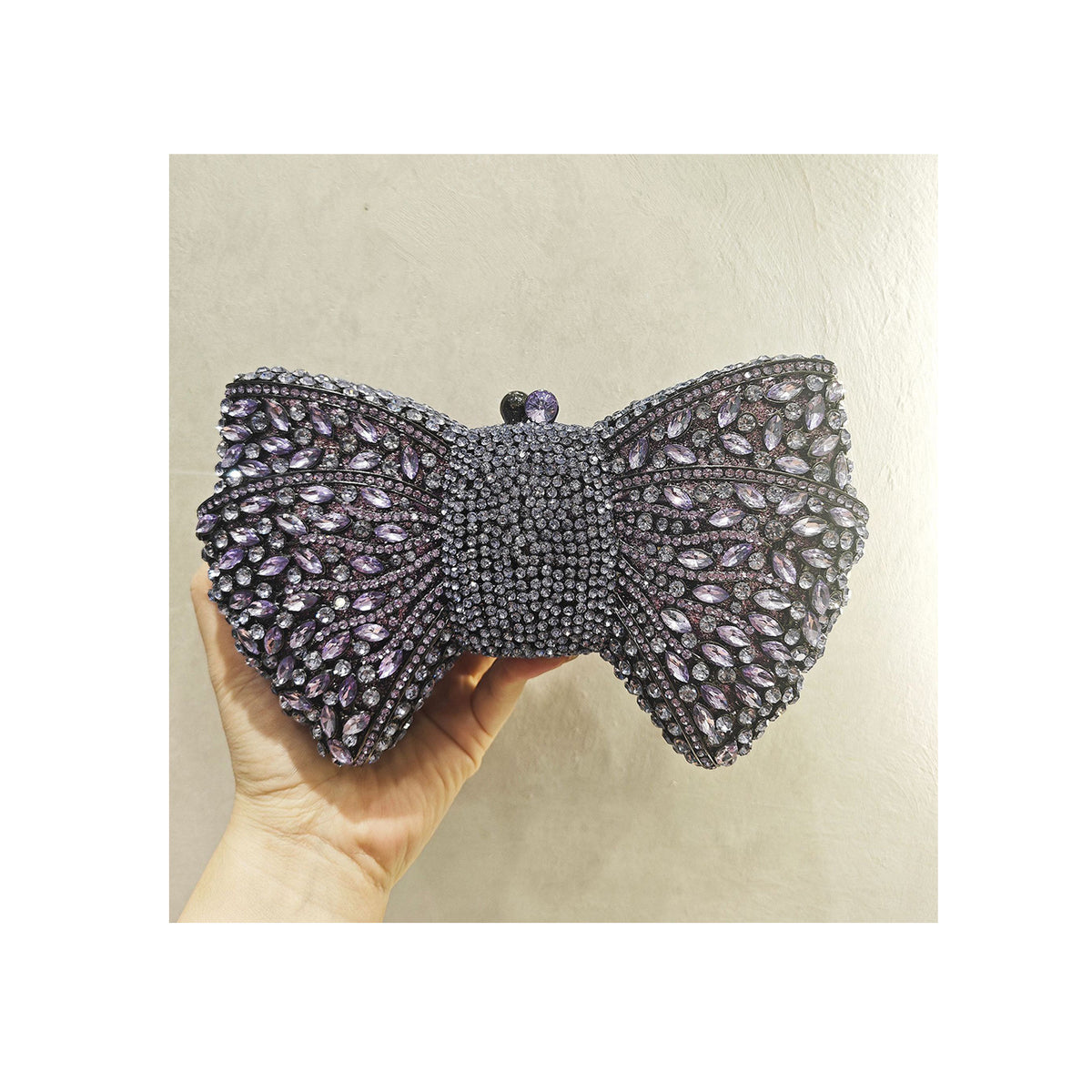 Luxury Bow Crystal Evening Clutch 