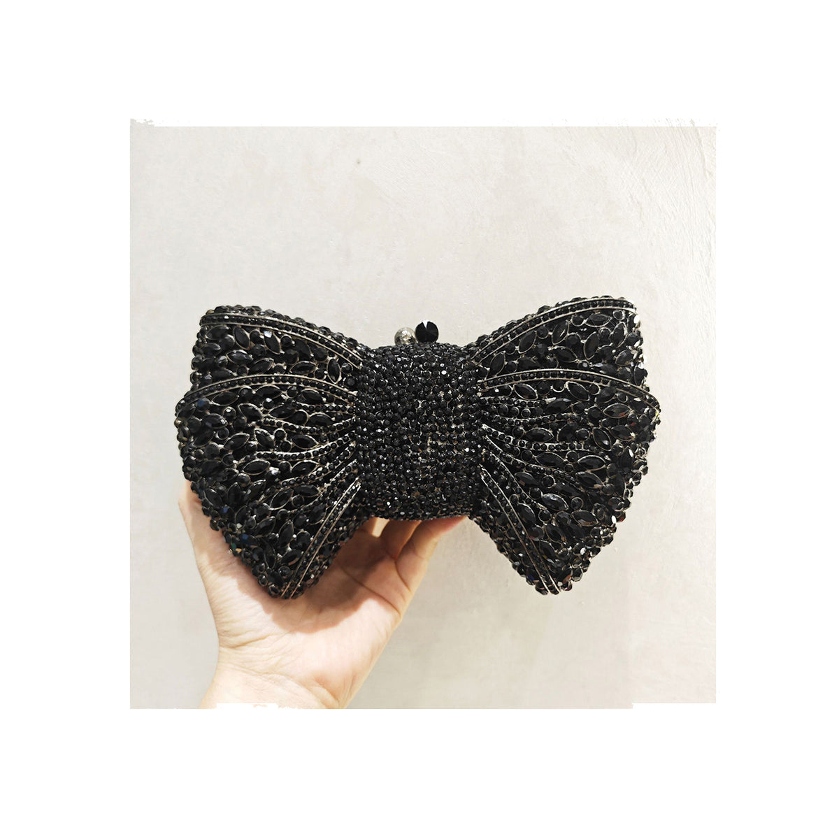 Luxury Bow Crystal Evening Clutch 