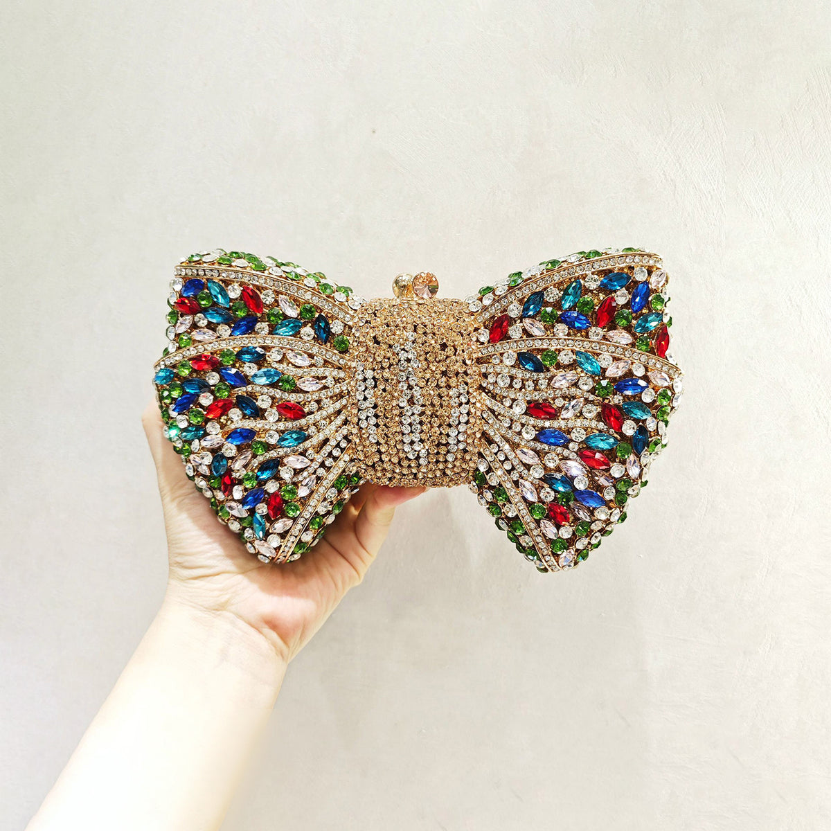 Luxury Bow Crystal Evening Clutch 