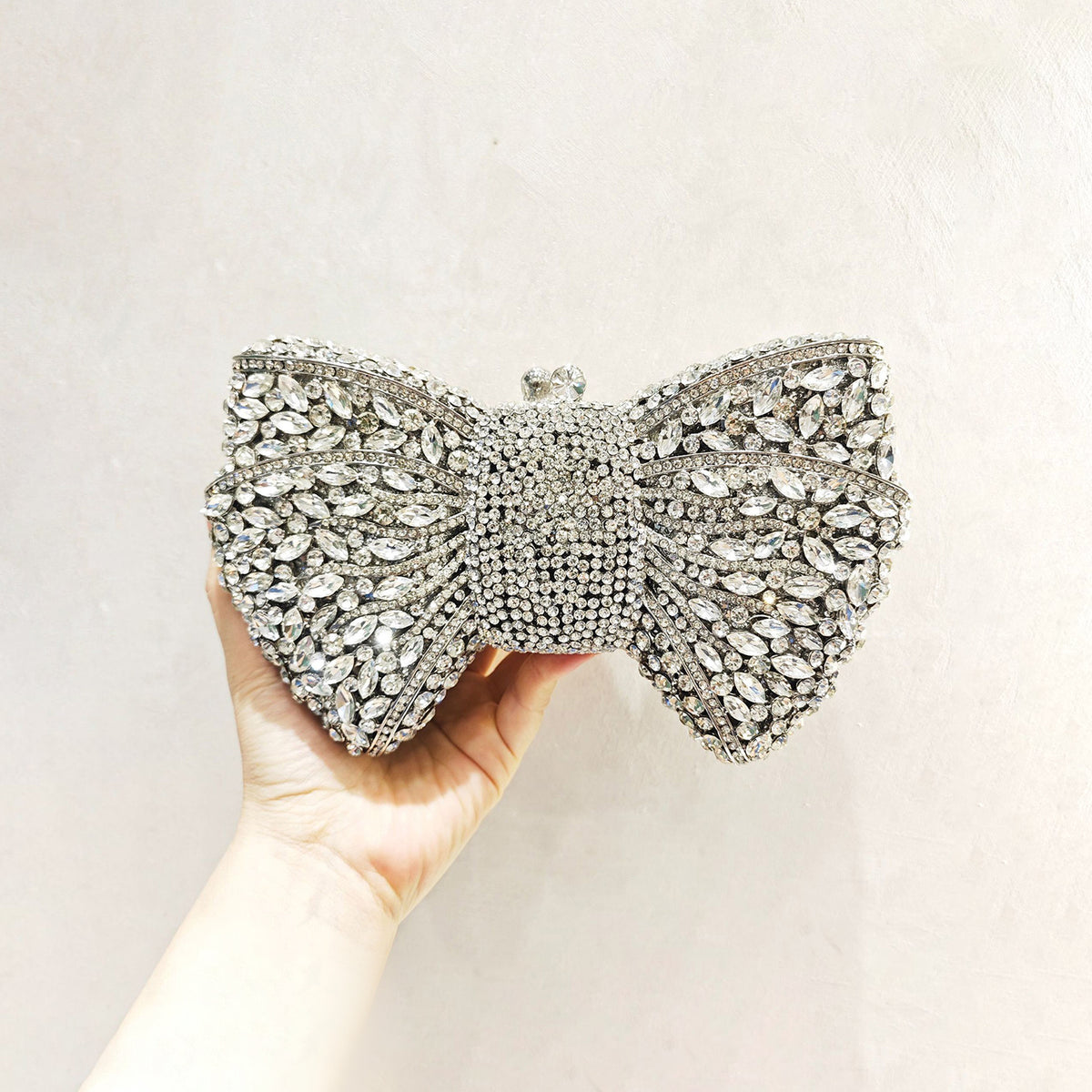 Luxury Bow Crystal Evening Clutch 