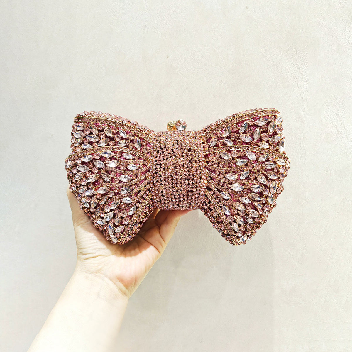 Luxury Bow Crystal Evening Clutch 