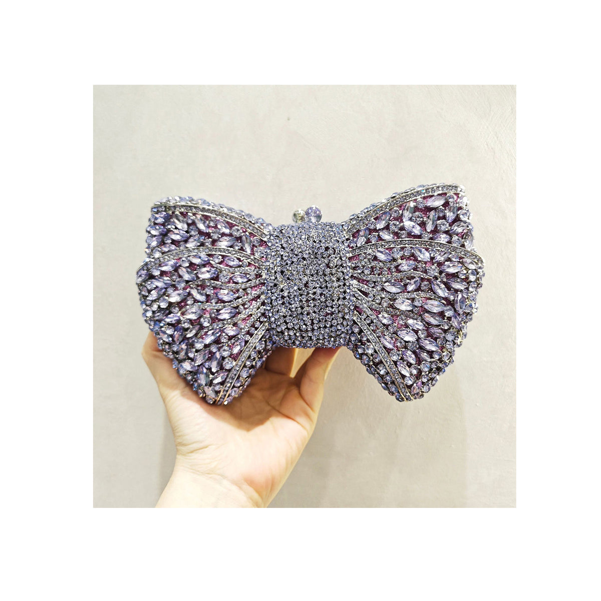 Luxury Bow Crystal Evening Clutch 