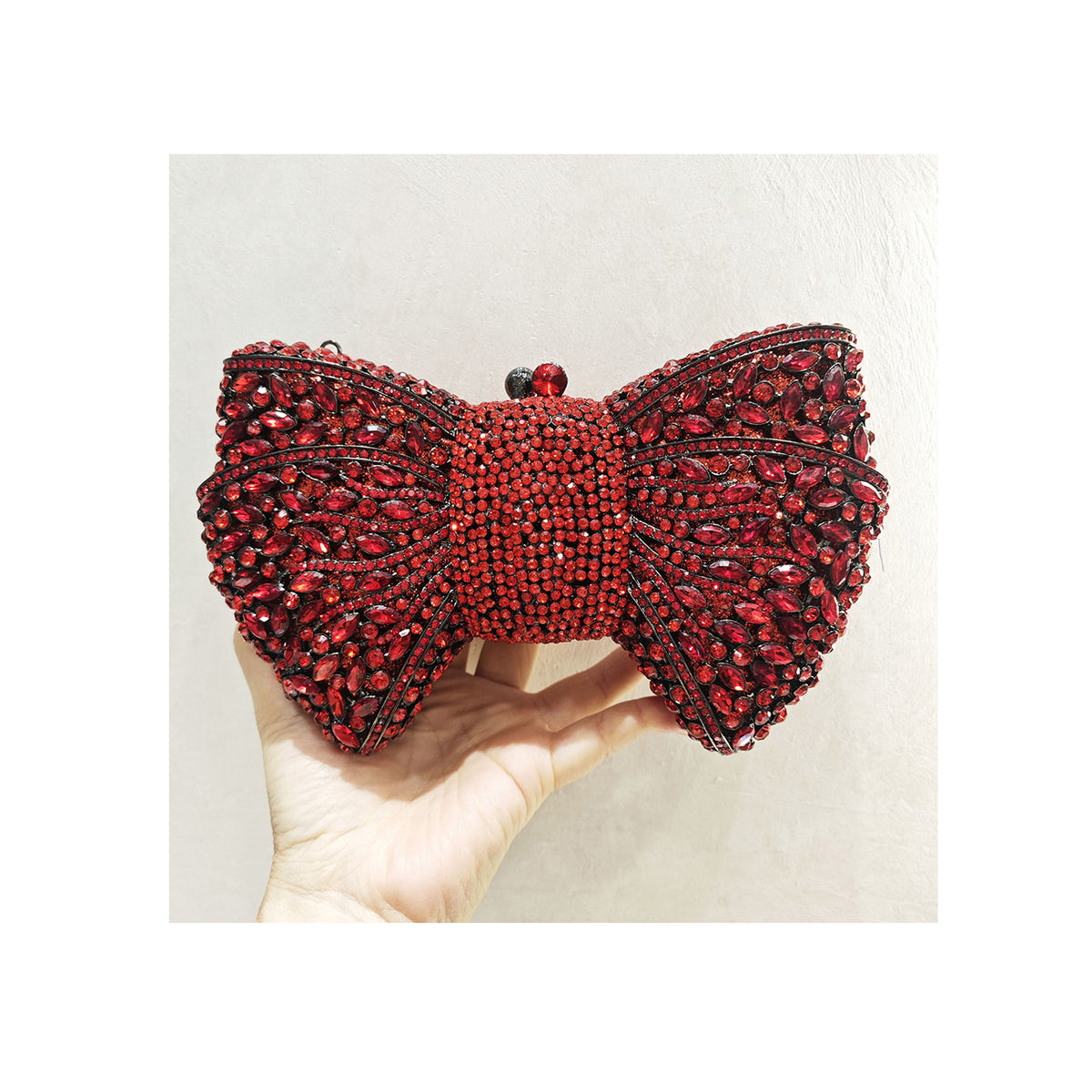 Luxury Bow Crystal Evening Clutch 