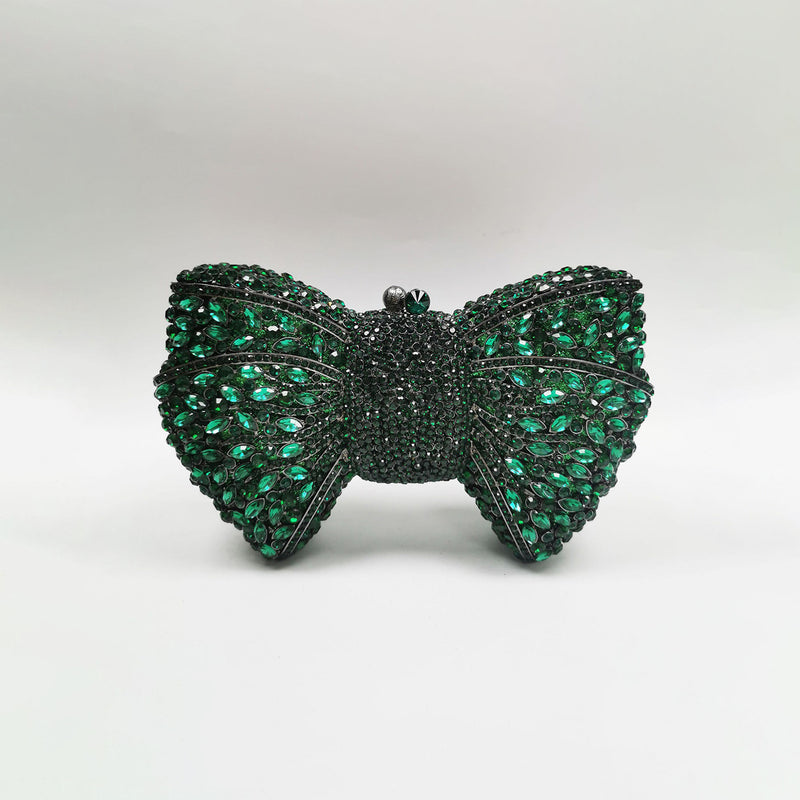 Luxury Bow Crystal Evening Clutch 
