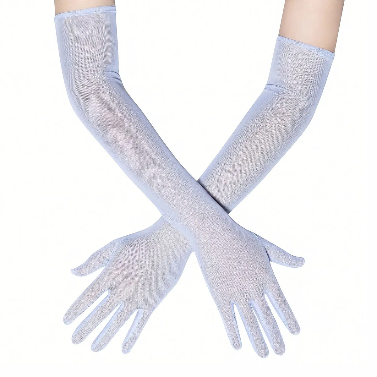 Long Sheer Tulle Elbow Gloves  Bridal Prom Formal Gloves GL002-5