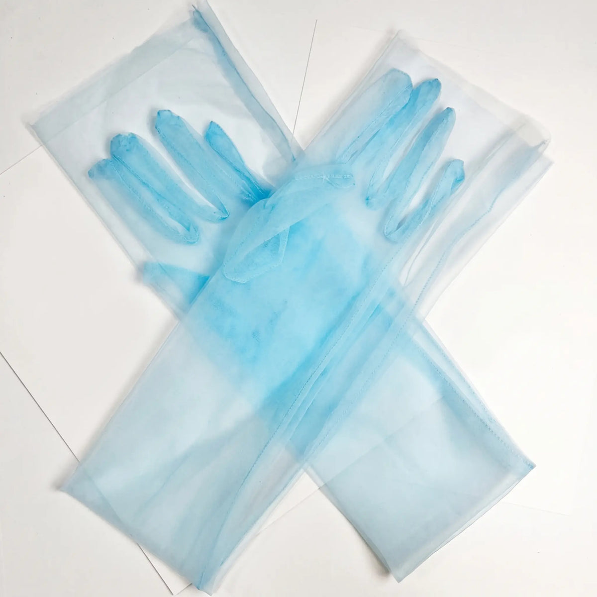 Sheer Tulle Long Gloves For Wedding Prom Bridal GL001-14