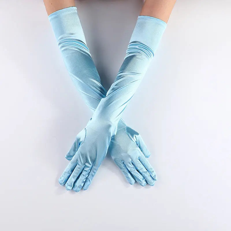 Long Satin Weeding Gloves  Bridal Prom  Accessories GL003-9