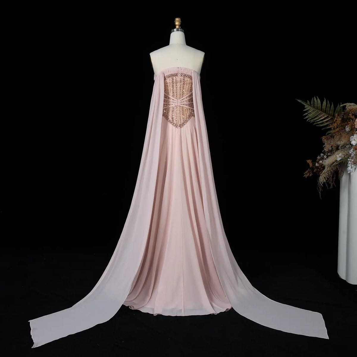 Glamorous Pink Intricate Rhinestone Corset Ruched Tube Wedding Guest Evening Dress SS532