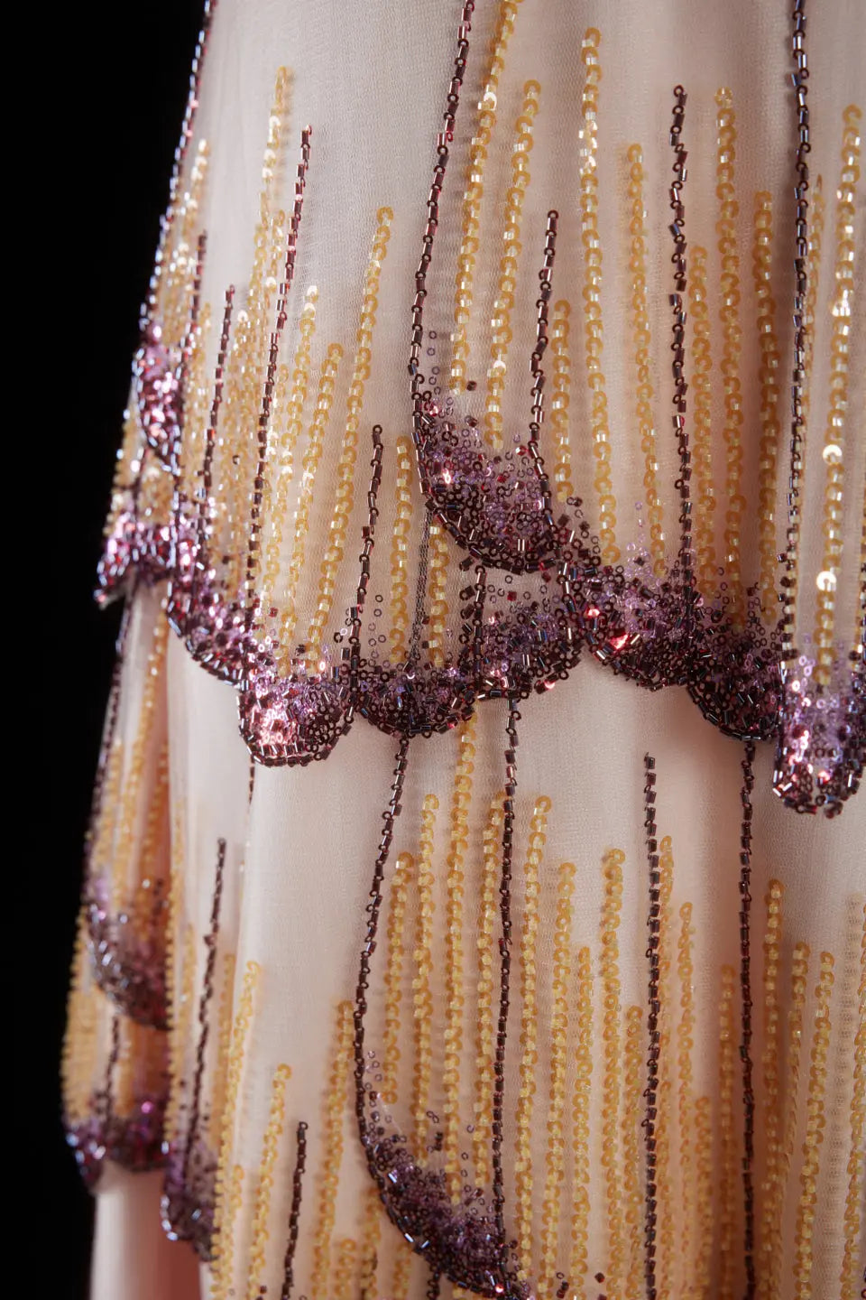 Purple Beaded Sequin Strapless Evening Dress SS657-8