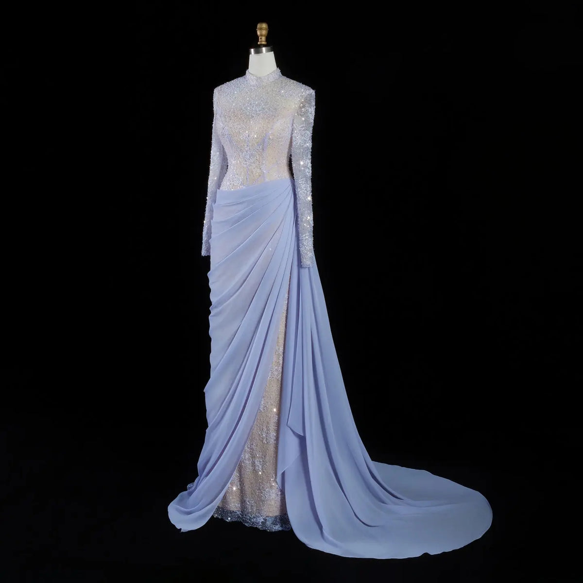 High Neck Beaded Mermaid Evening Dress SF429