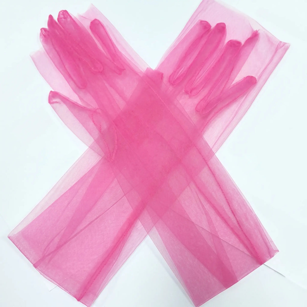 Sheer Tulle Long Gloves For Wedding Prom Bridal GL001-9