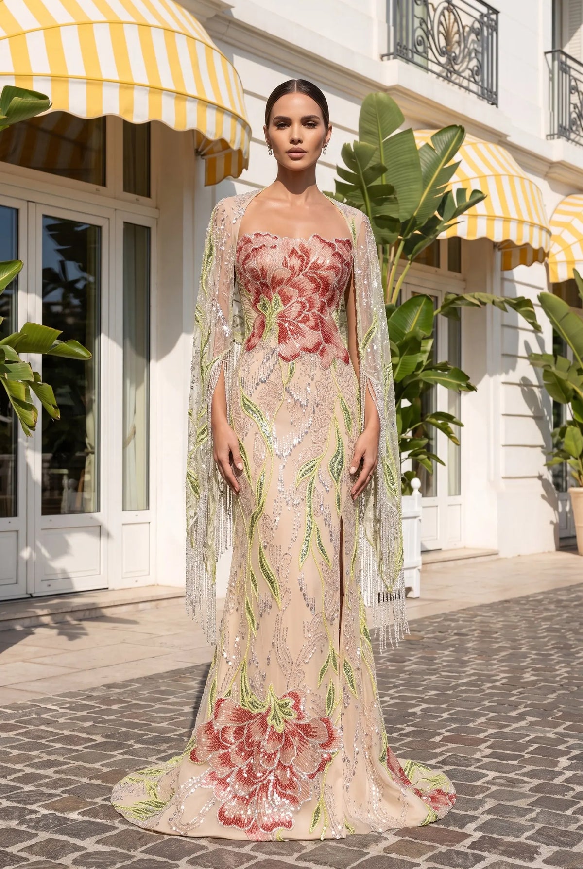 Black Beaded Strapless Formal Evening Dress Wrap SS396