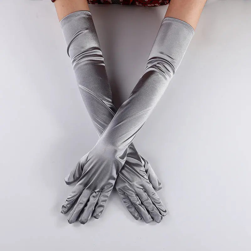 Long Satin Weeding Gloves  Bridal Prom  Accessories GL003-14