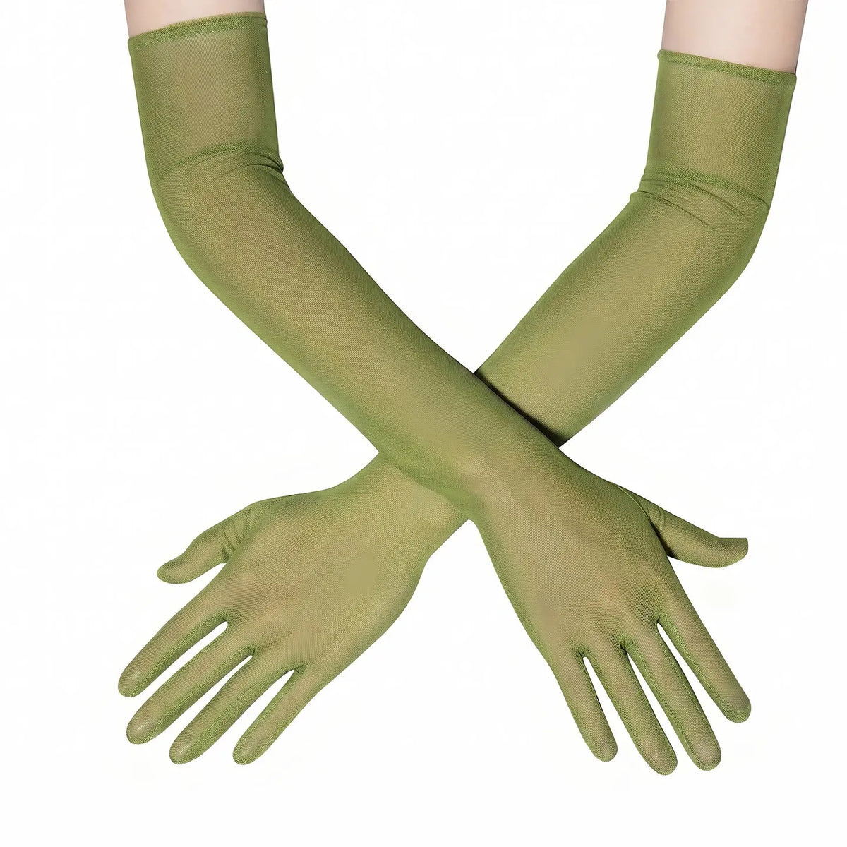 Long Sheer Tulle Elbow Gloves  Bridal Prom Formal Gloves GL002-3